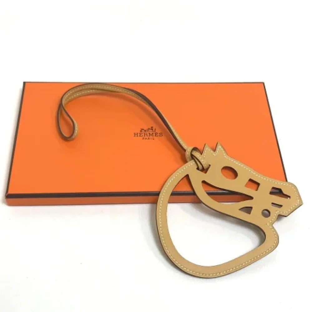 Hermès Vintage Pre-owned Leather key-holders Beige Unisex