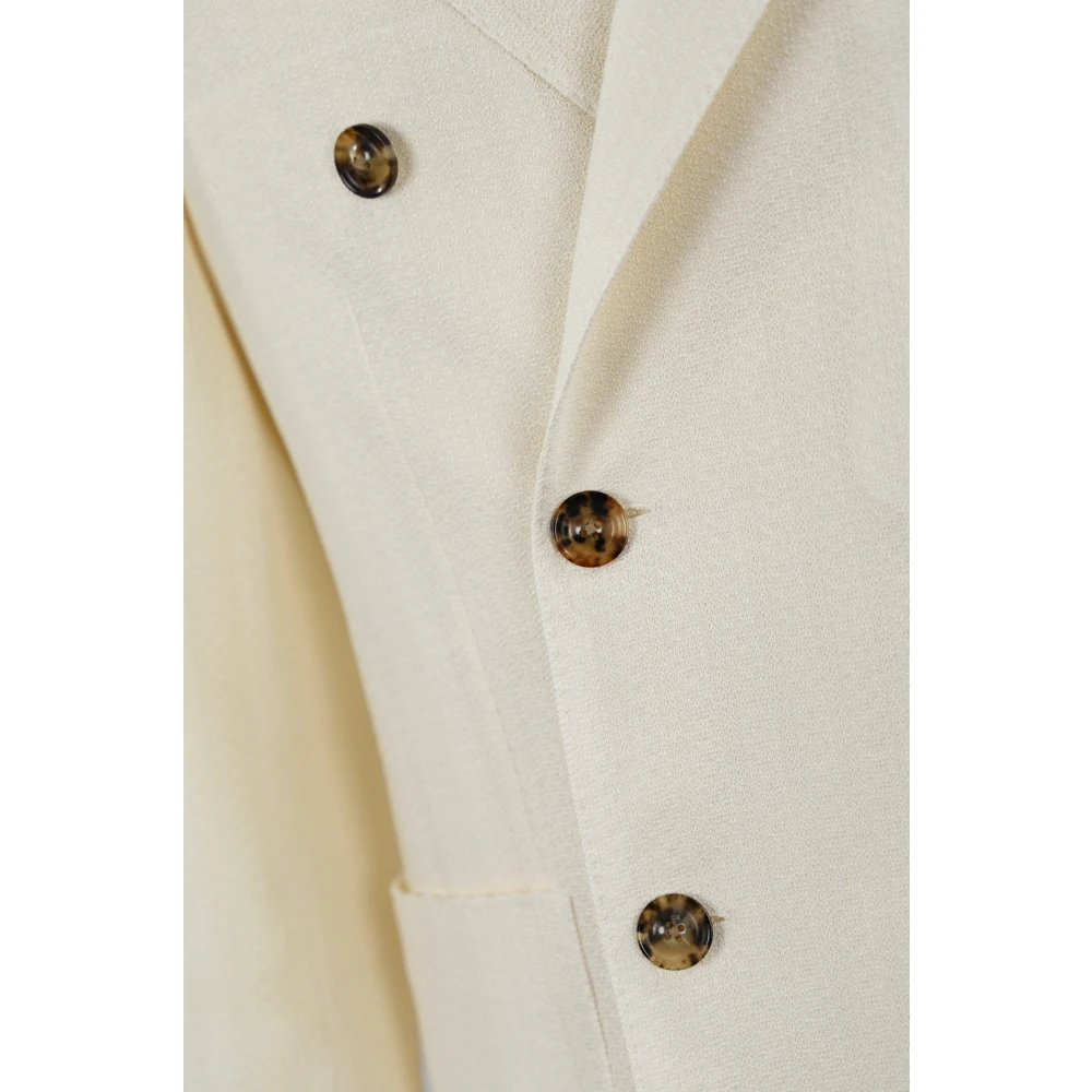 Lardini Witte Dubbel-Breasted Katoenen Blazer White Heren