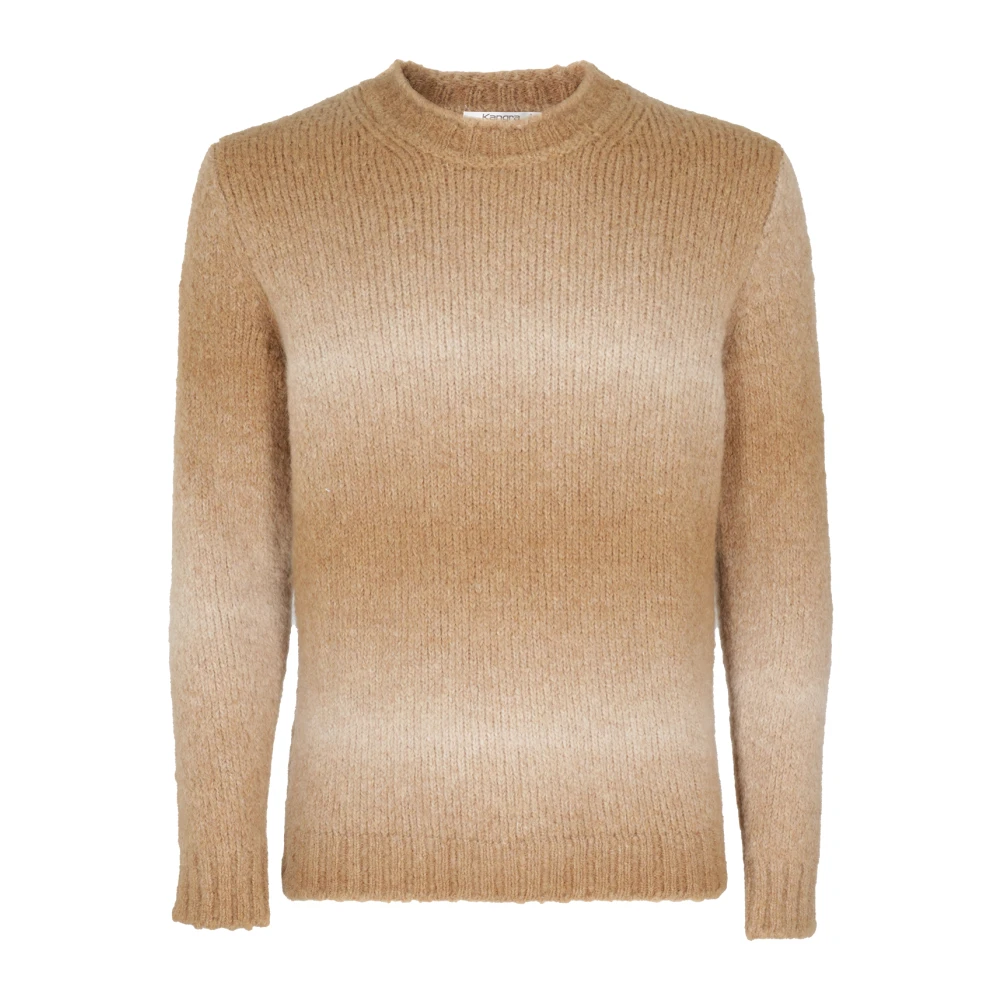 Kangra Gestreepte Alpaca Blend Trui Brown Heren