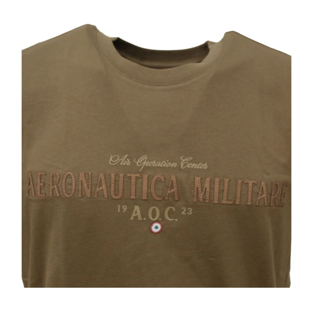 aeronautica militare Korte Mouw T-shirt Brown Heren