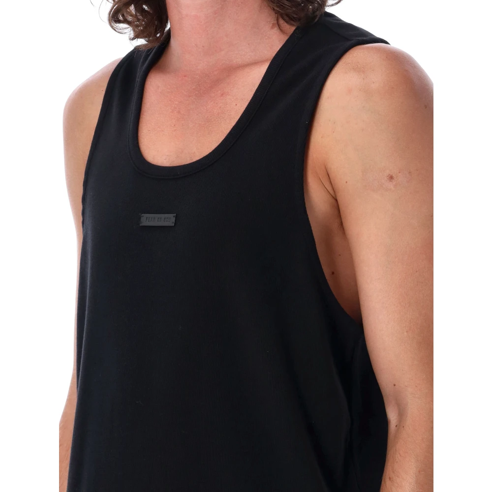Fear Of God Zwarte Geribbelde Tanktop Aw24 Black Heren
