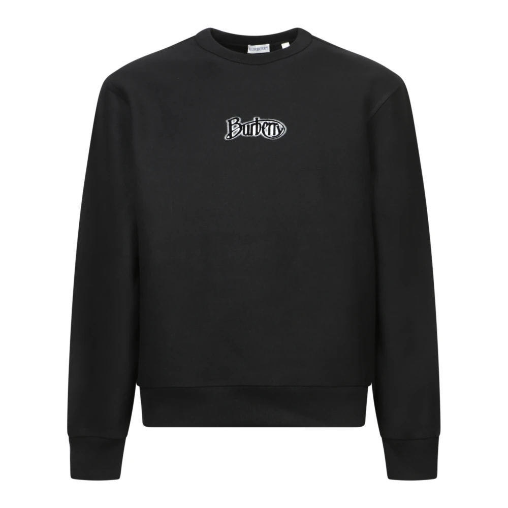 Burberry Men's Black Sweatshirts, S, Sweatshirt Classic Crew Neck