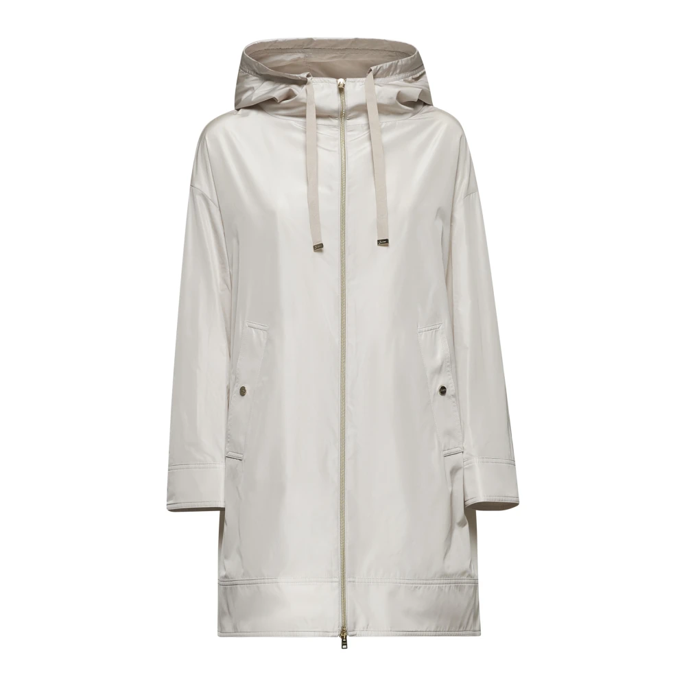 Herno Waterafstotende Beige Taffeta Jas Gray Dames