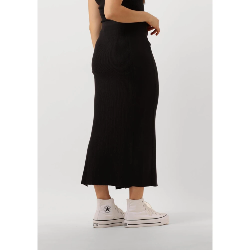 Calvin Klein Geweven Label Sweater Rok Black Dames