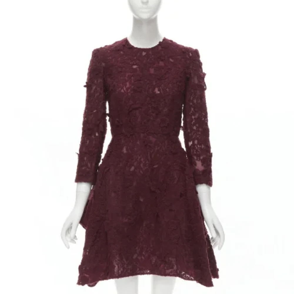 Giambattista Valli Pre-owned Lace dresses Red Dames