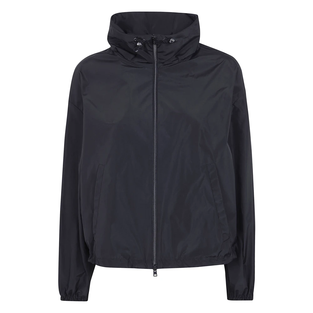 Herno Vrouw Zwart Jassen Dames, S, Polyester, Techno Taffeta Short Jacket
