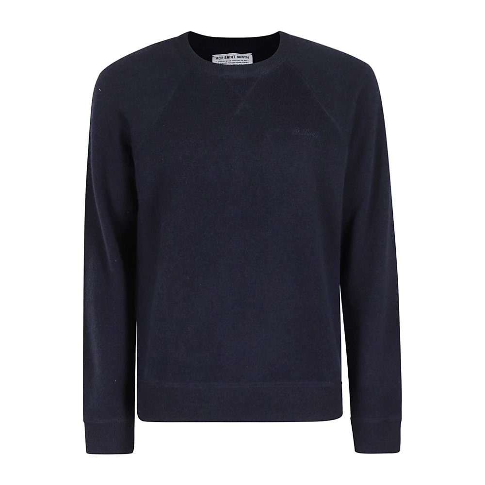 MC2 Saint Barth Wollen kasjmier trui met ronde hals Blue Heren