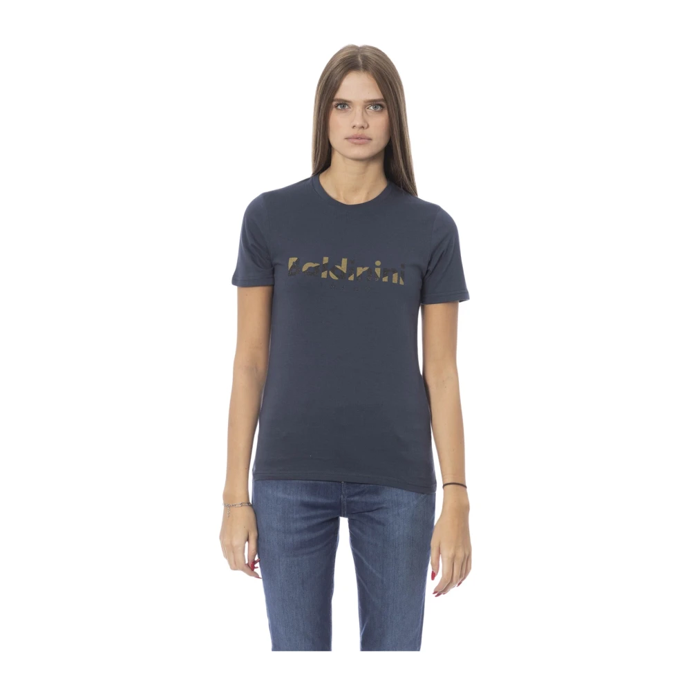 Baldinini Trendy T-shirt met voorprint Blue Dames