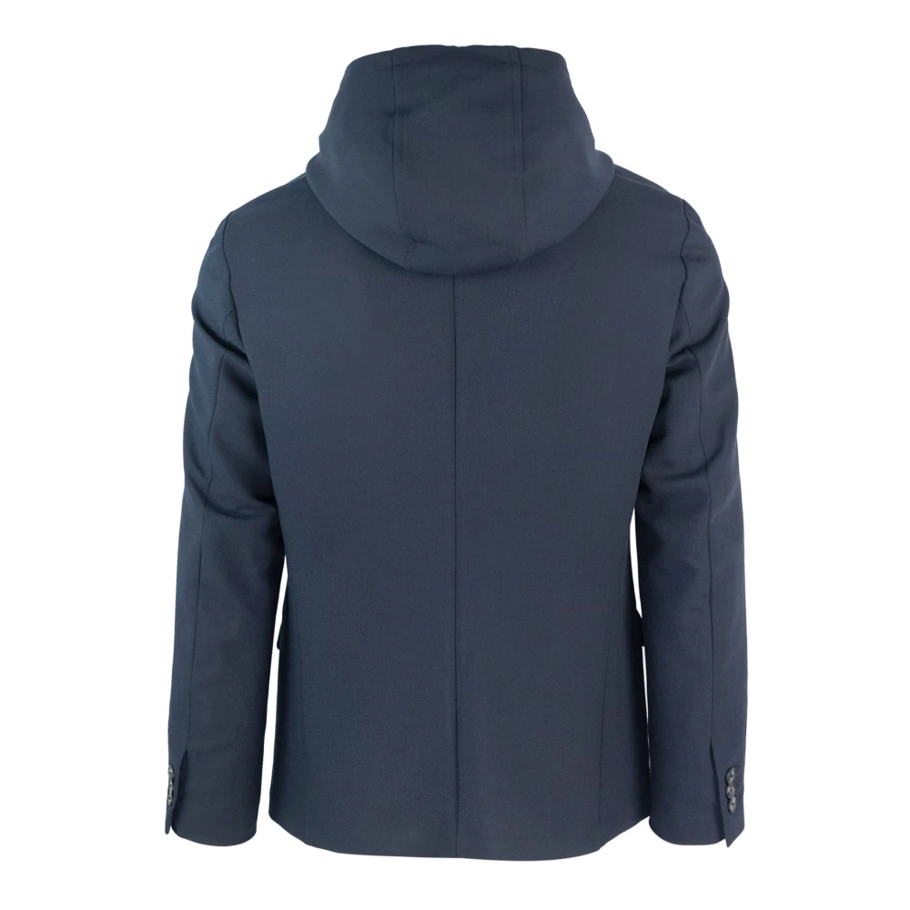 Emporio Armani Blauwe Blazer met Omkeerbare Kraag Blue Heren