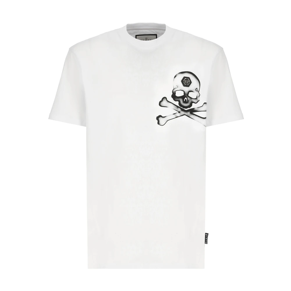 Philipp Plein Vit T-shirt med Logopatch för Män White, Herr