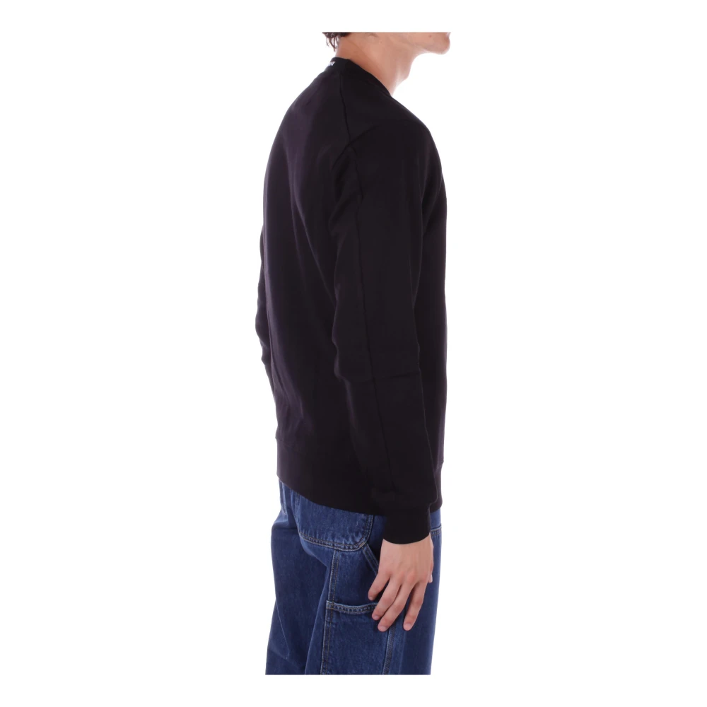 C.P. Company Zwarte Logo Sweater met Zijzak Purple Heren