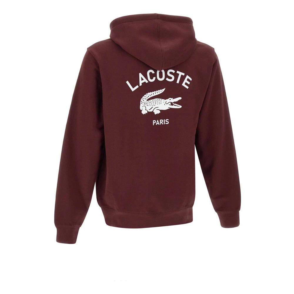 Lacoste Bordeaux Katoenen Sweatshirt met Capuchon Red Heren