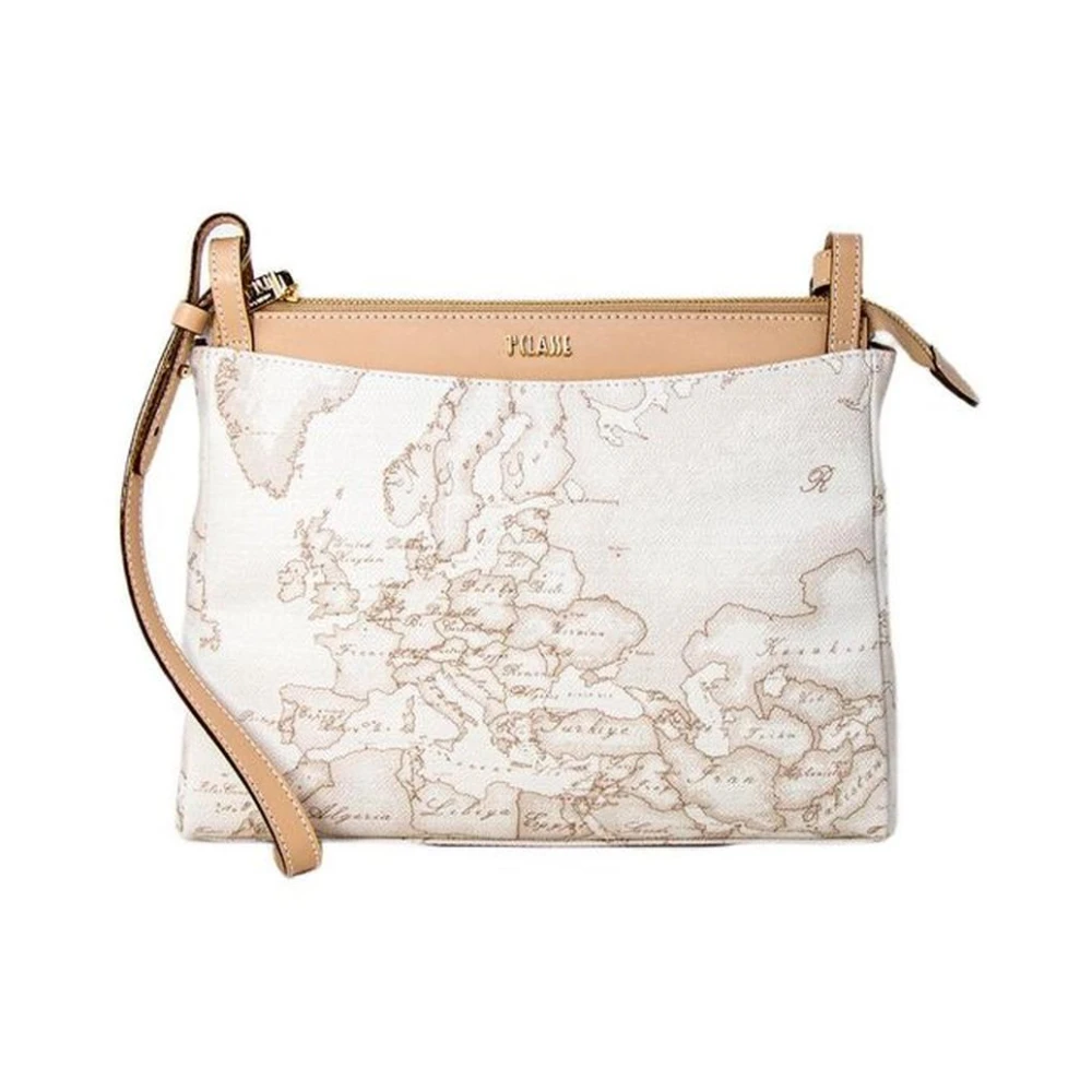 Alviero Martini 1a Classe Stijlvolle Leren en Katoenen Handtas White Dames