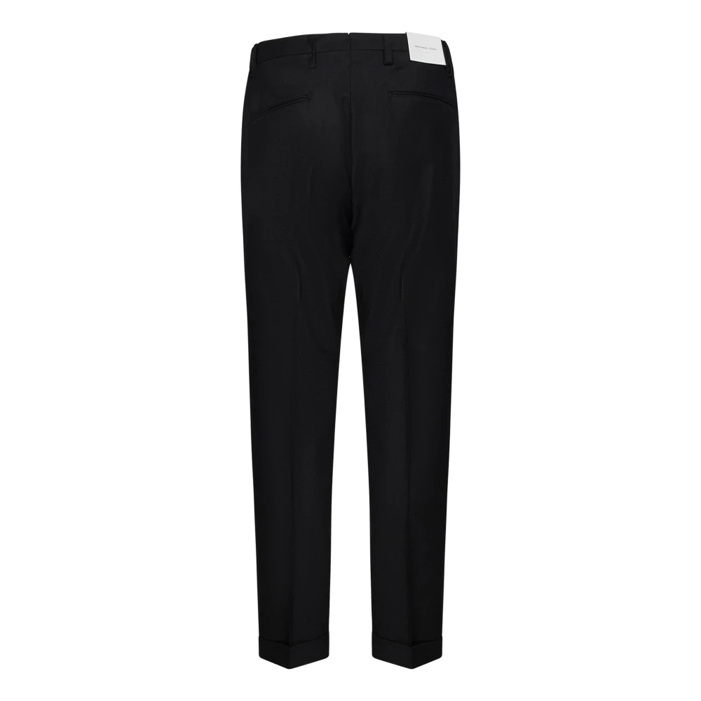 Michael Coal Zwarte Slim Fit Wollen Broek Black Heren