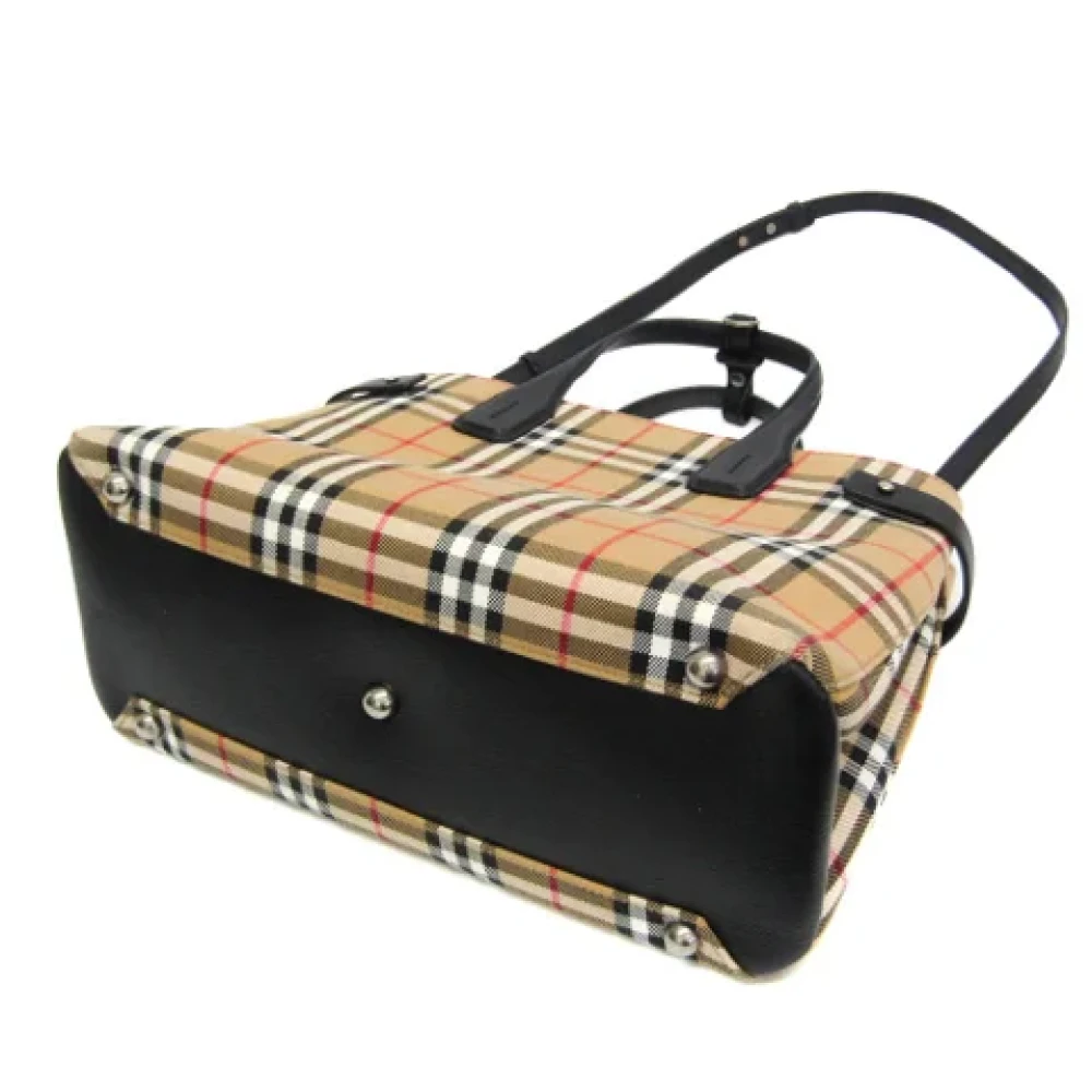 Burberry Vintage Pre-owned Canvas handbags Beige Dames