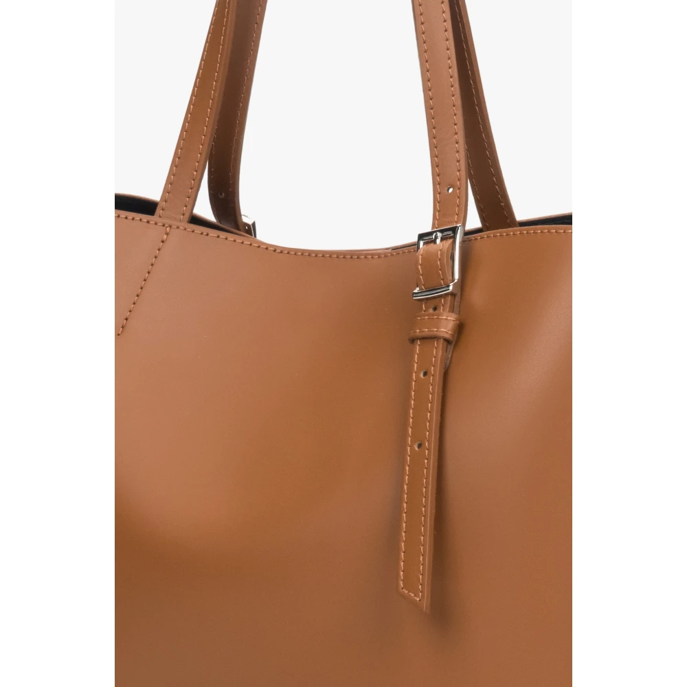 Estro Bronzen Shopper Tas voor Vrouwen gemaakt van Premium Italiaans Echt Leer Brown Dames