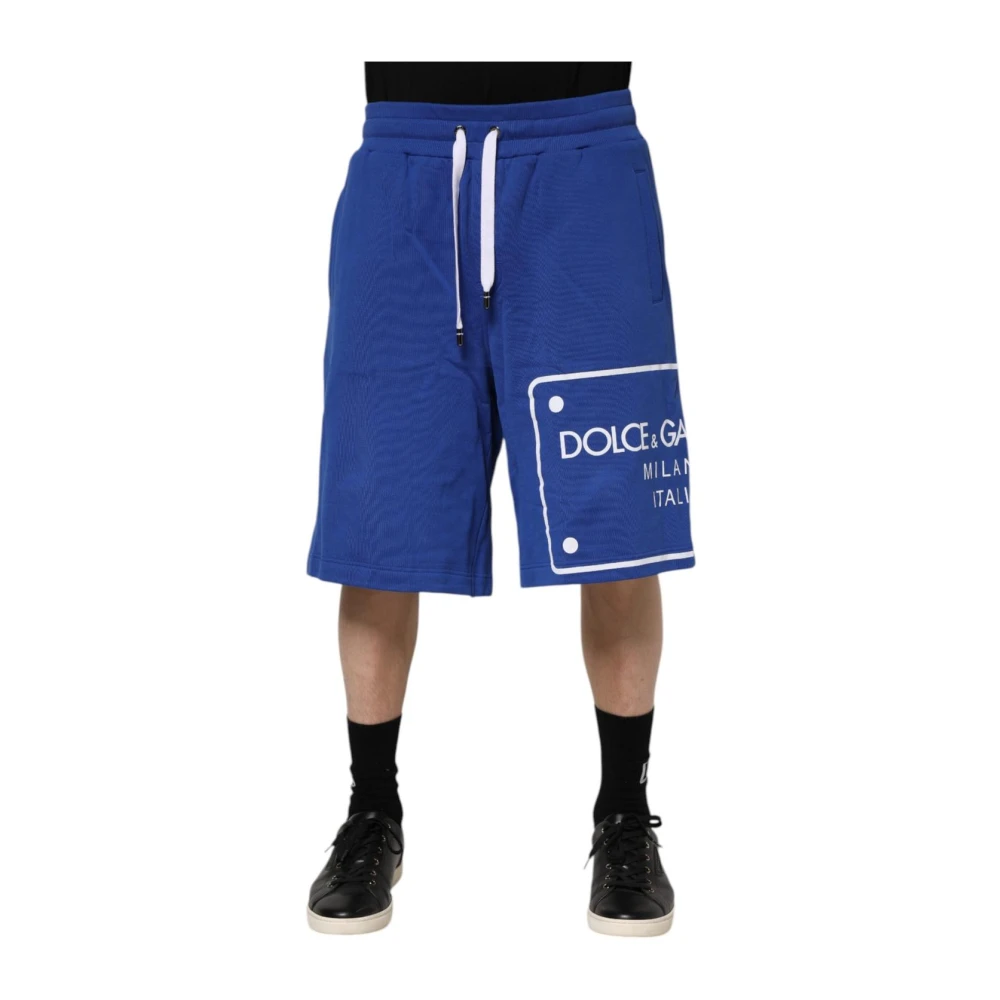 Dolce & Gabbana Men's Blue Bermudas, M, Cargo Bermuda Sweatshorts