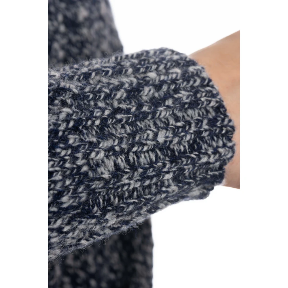 Drumohr Blauwe V-hals wollen trui Blue Heren