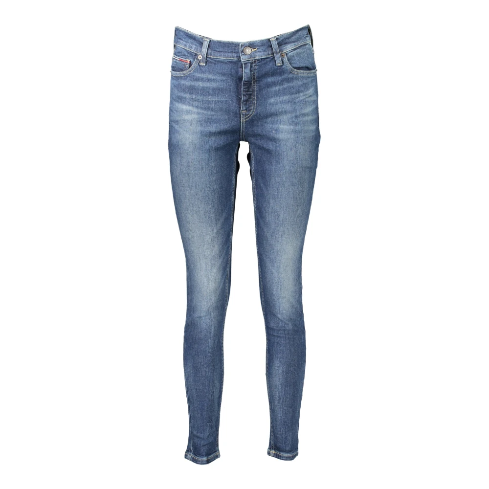 Tommy Hilfiger Blå Denim Skinny Jeans med Broderi Blue, Dam