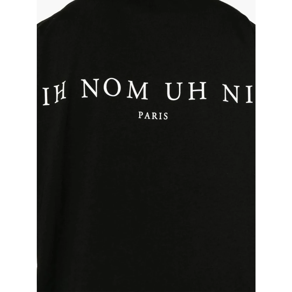 IH NOM UH NIT Zwarte Katoenen Ronde Hals T-shirt met Logo Print Black Heren