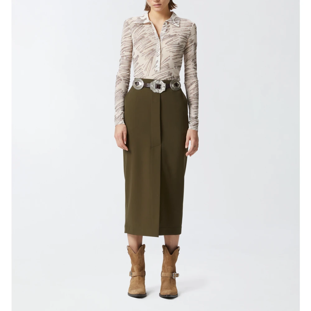 pinko Lantaarn Stijl Rok Green Dames