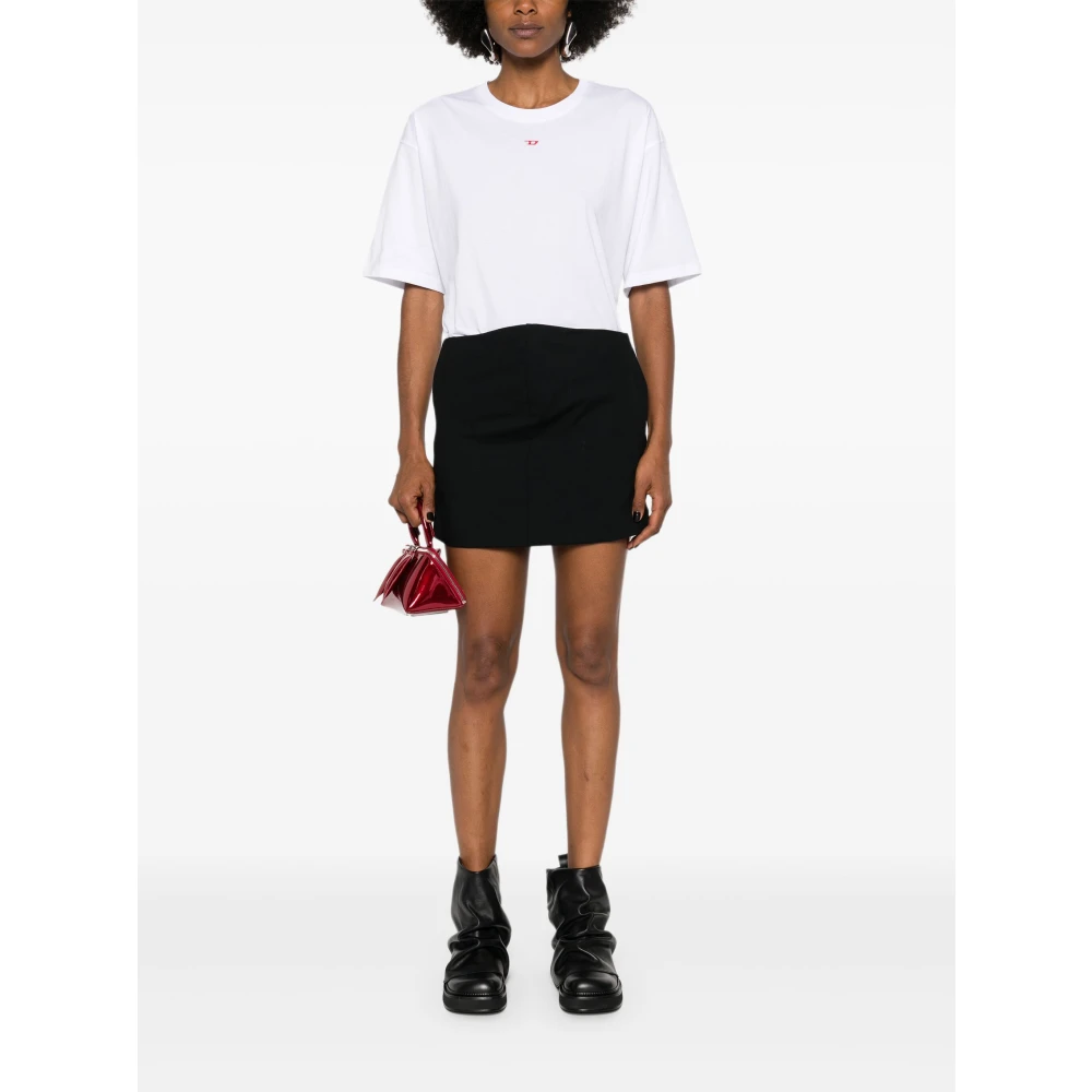 Diesel Witte T-shirts en Polos met D-patch White Heren