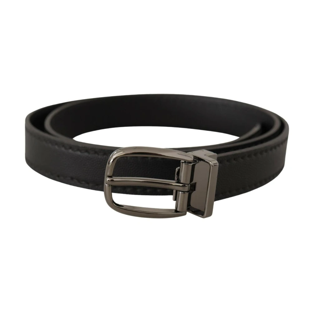 Dolce & Gabbana Herr Svart Accessoarer One Size, Läder, Läderbälte