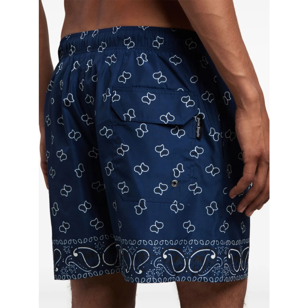 Palm Angels Zee Paisley Zwembroek Blue Heren