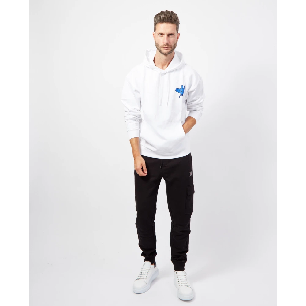 Hugo Boss Grafische Logo Hoodie Straight Fit Collectie White Heren