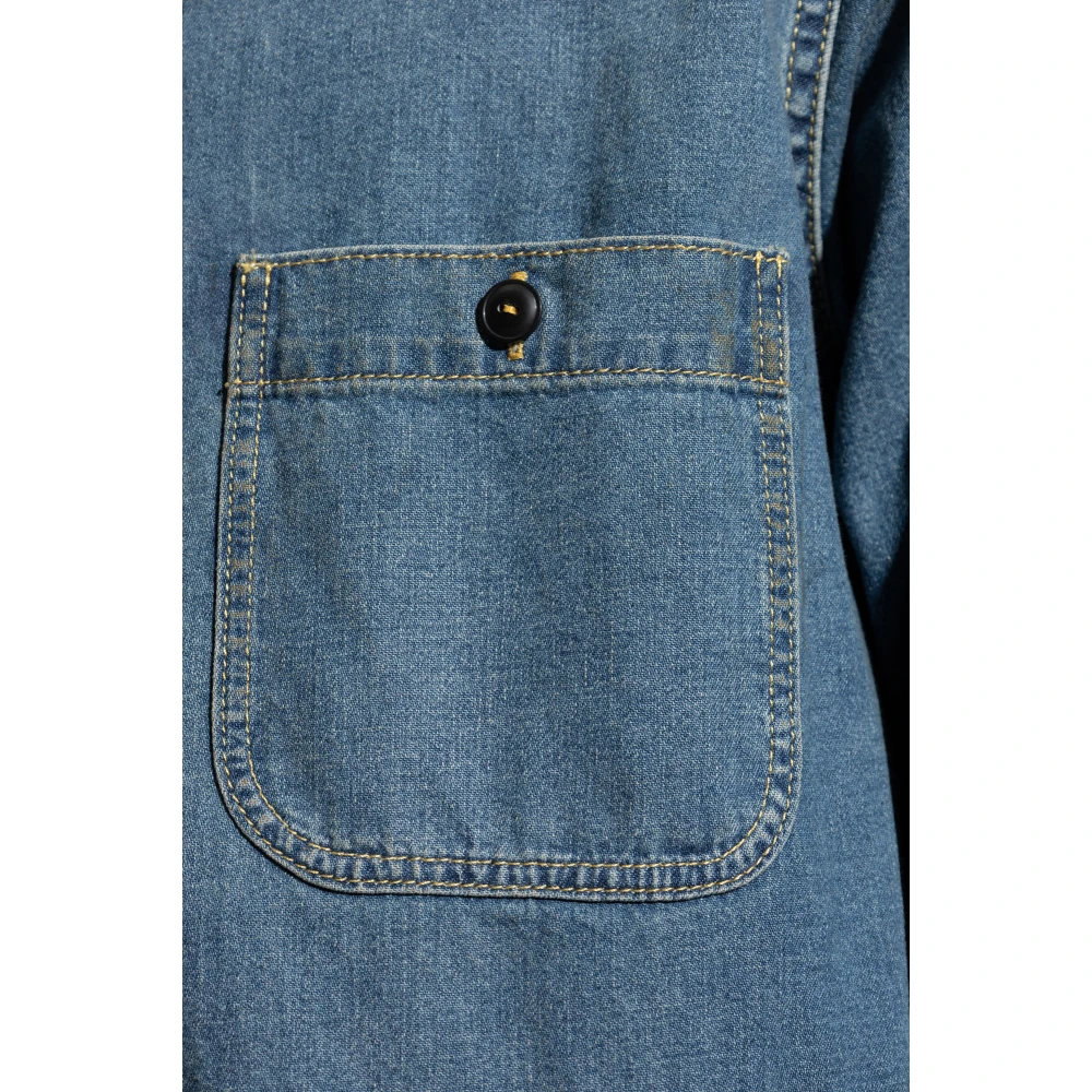 Maison Margiela Denim shirt met vintage effect Blue Heren
