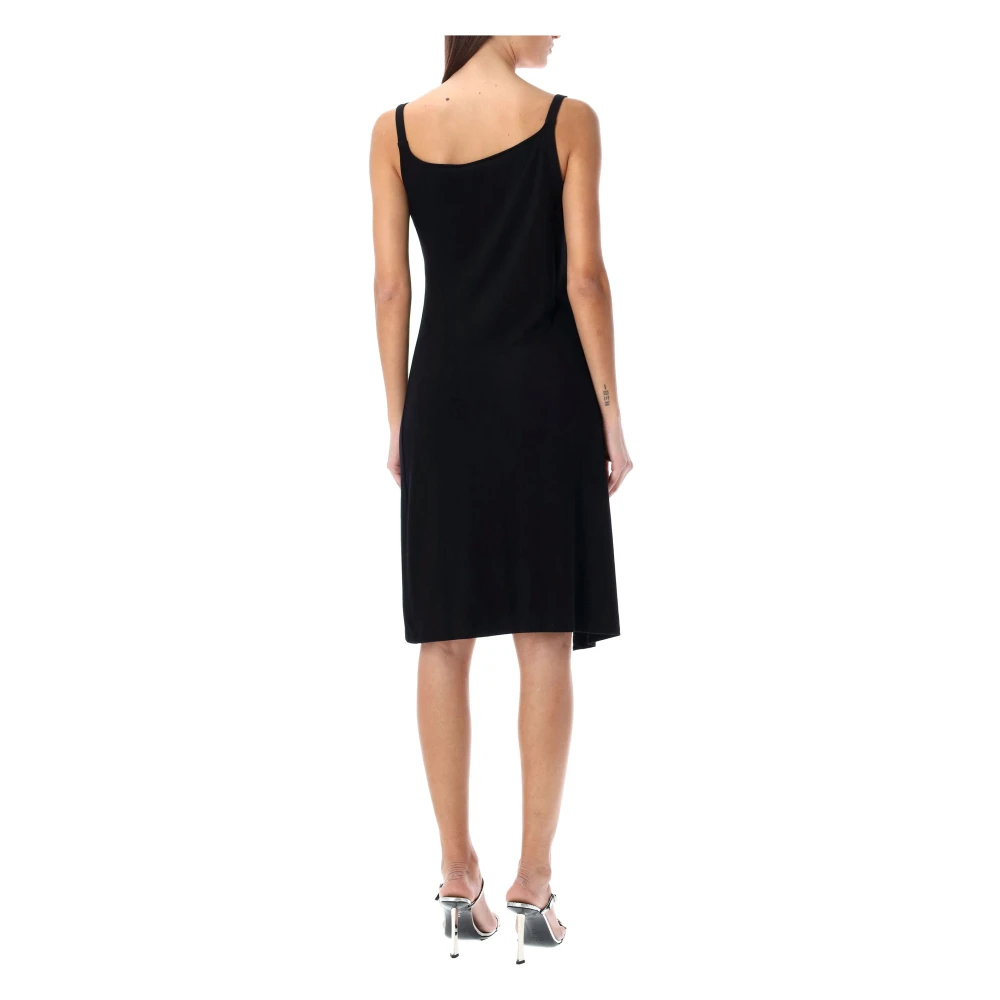 Paco Rabanne Zwarte Gedrapeerde Mini Jurk Black Dames