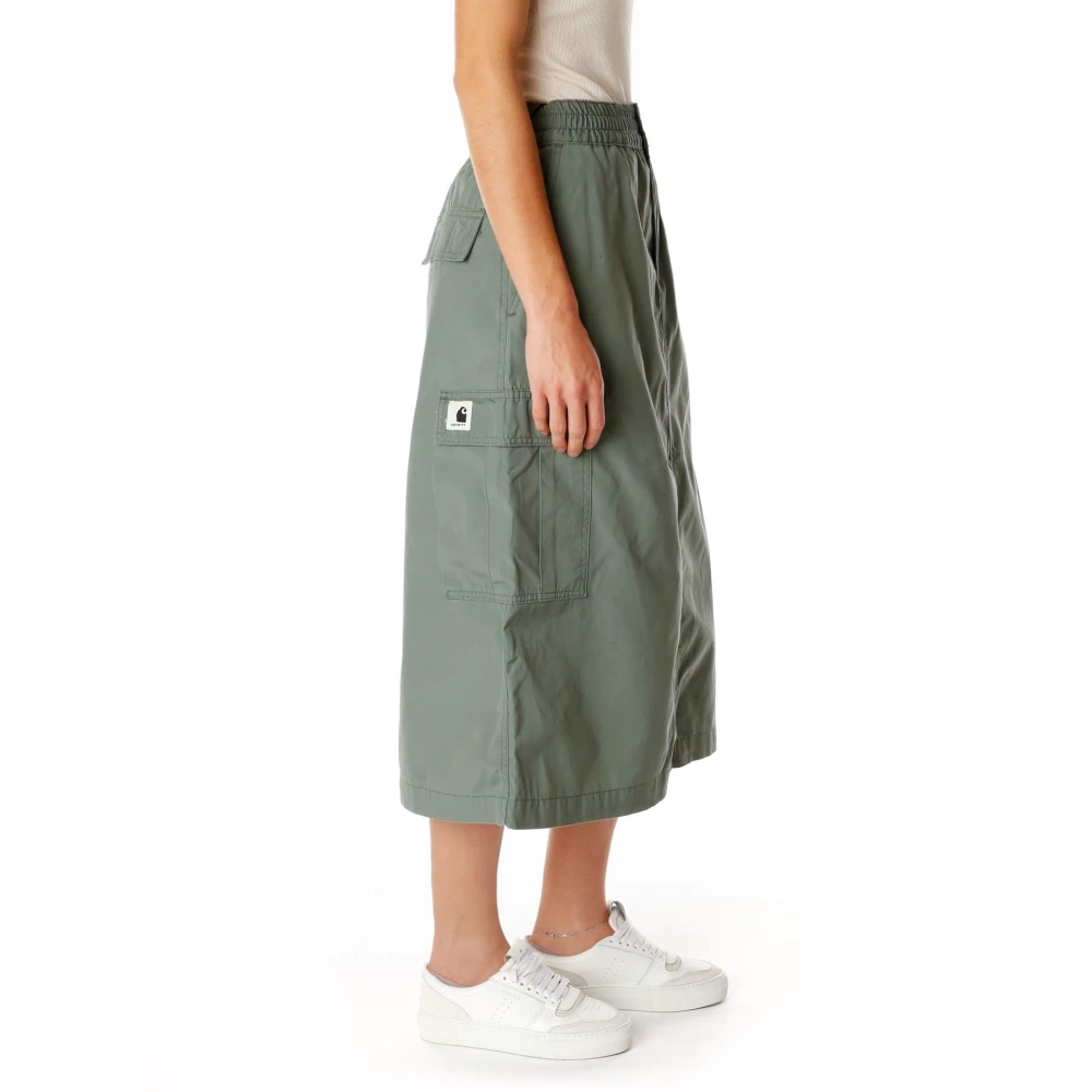 Carhartt WIP Ripstop Cargo Rok met A-Line Stijl Green Dames