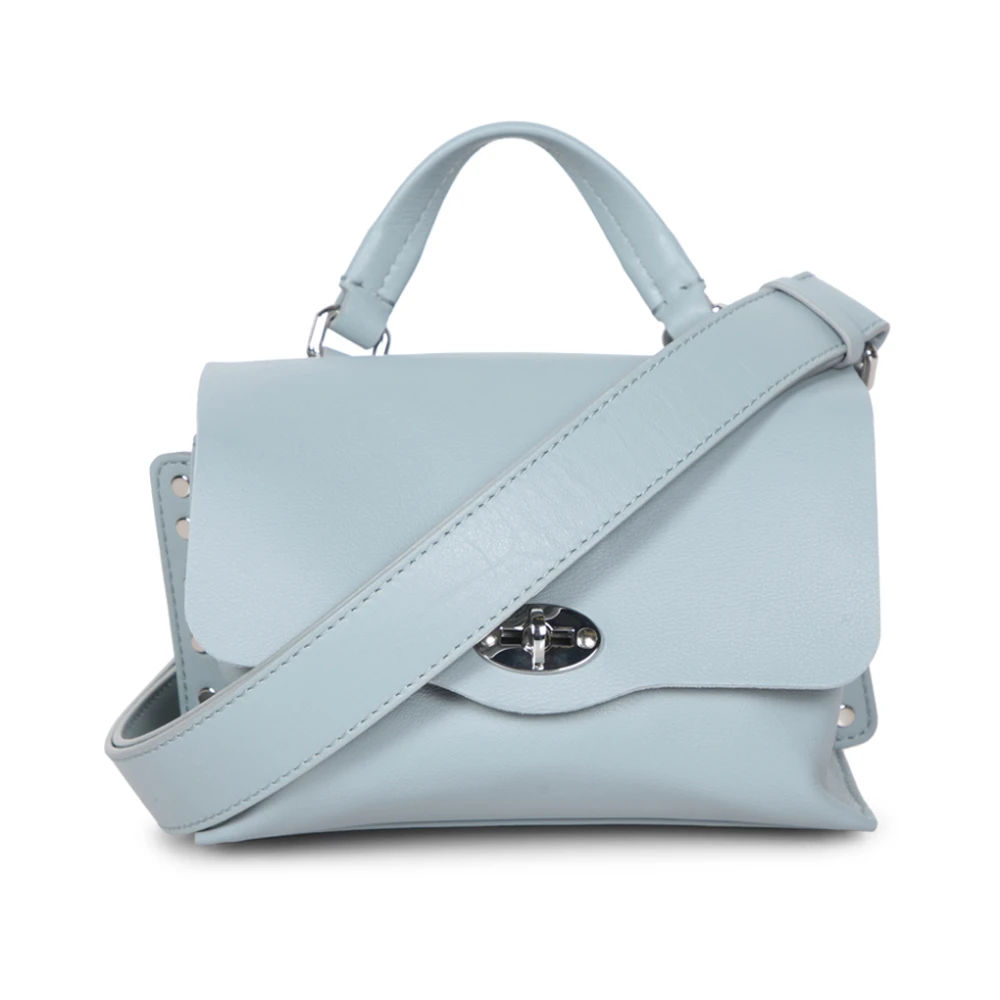 Zanellato Blauwe Leren Flap Tas Blue Dames