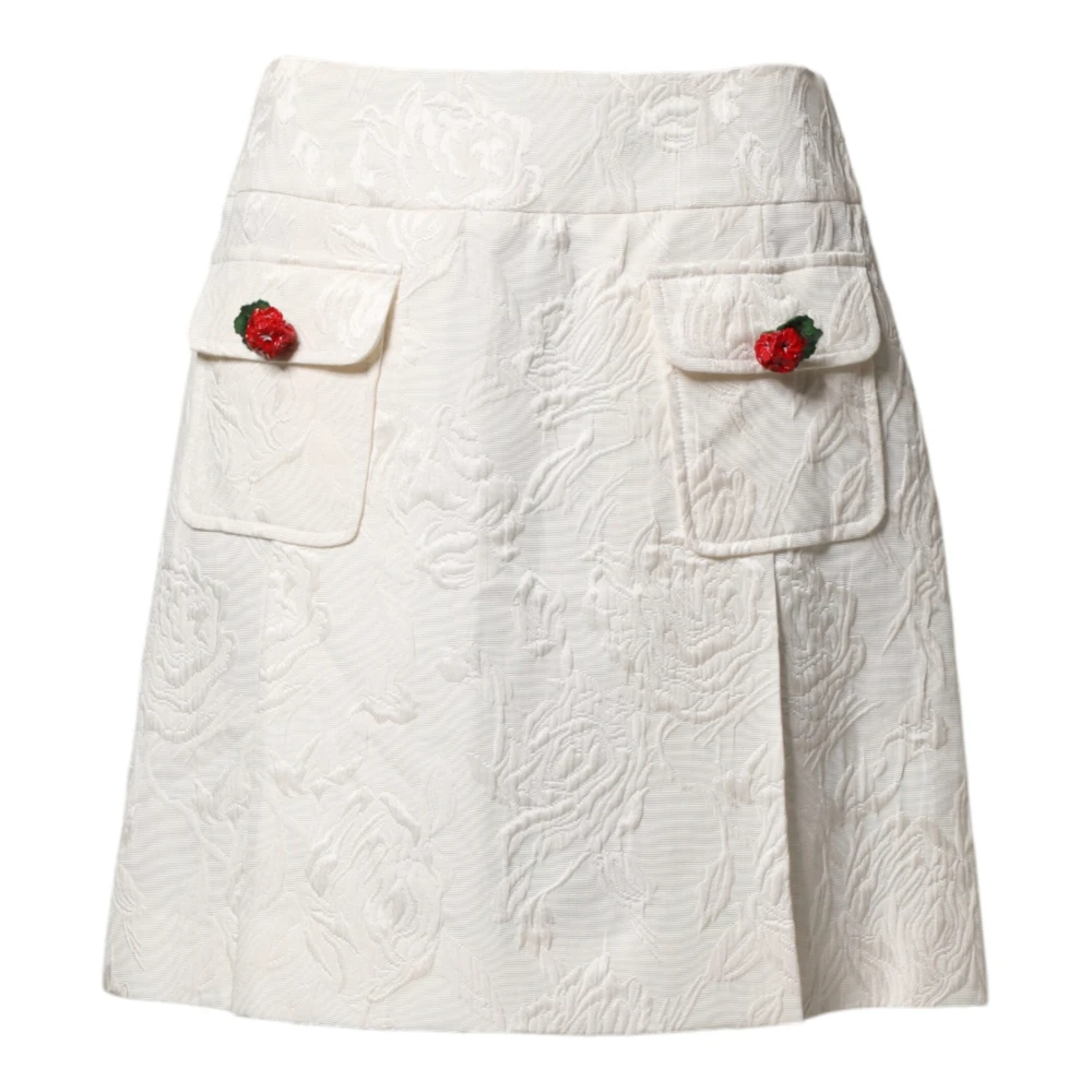 Dolce & Gabbana Women's White Short Skirts, S, High Waist Mini Skirt