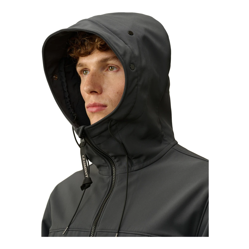 C.P. Company Goggle jack in softshell stretchstof Black Heren