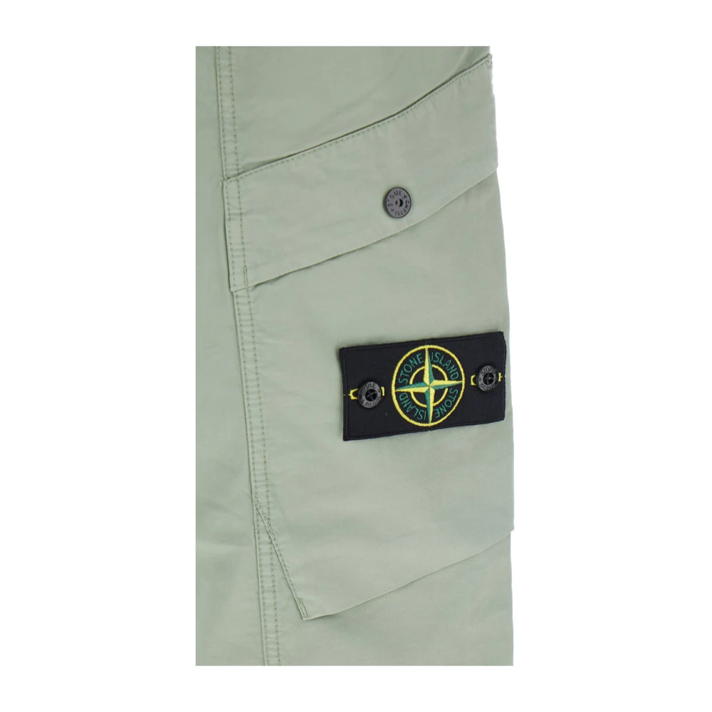 Stone Island Groene katoenen broek met afneembaar kompas Green Heren