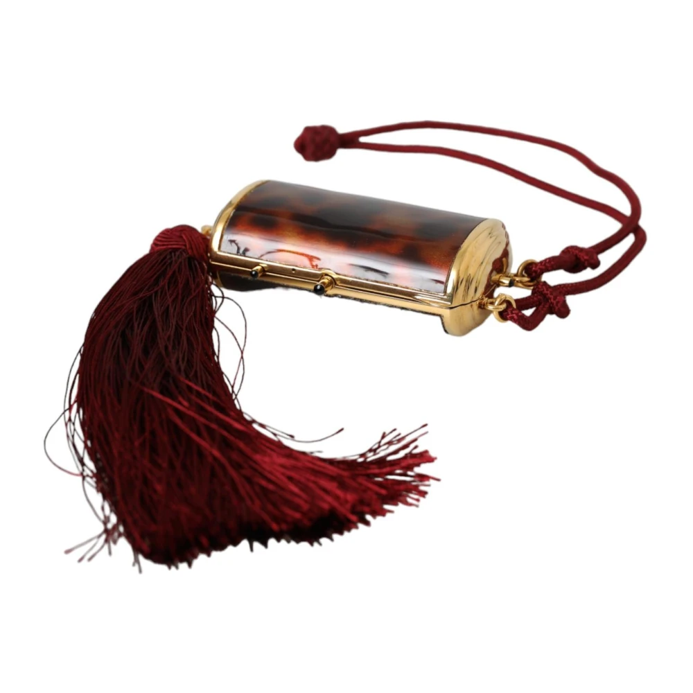 Dolce & Gabbana Brown Leather Evening Bag With Tassel - Female - Bag Accessories - One Size - Bags