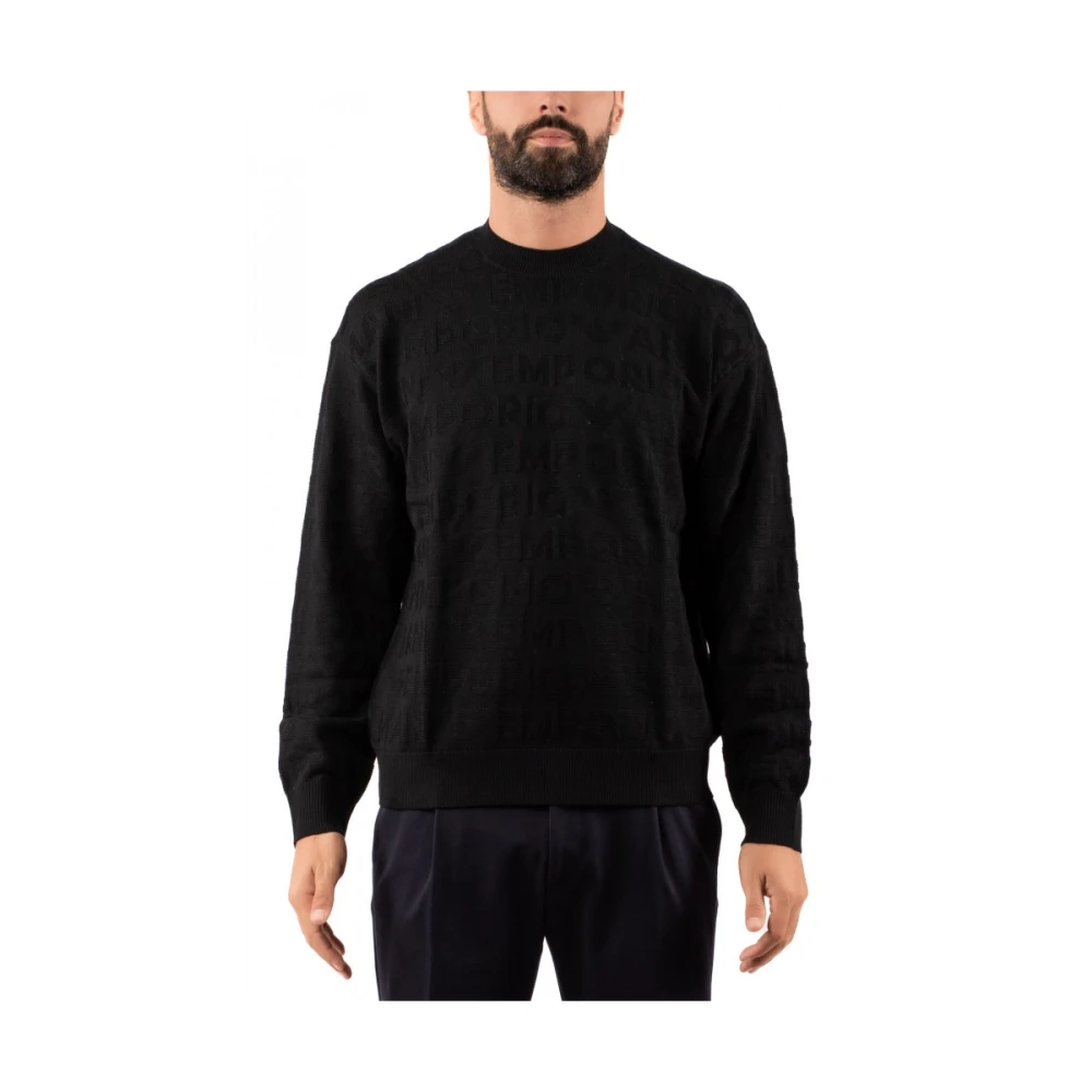 Emporio Armani Stijlvolle Pullover Trui voor Mannen Black Heren