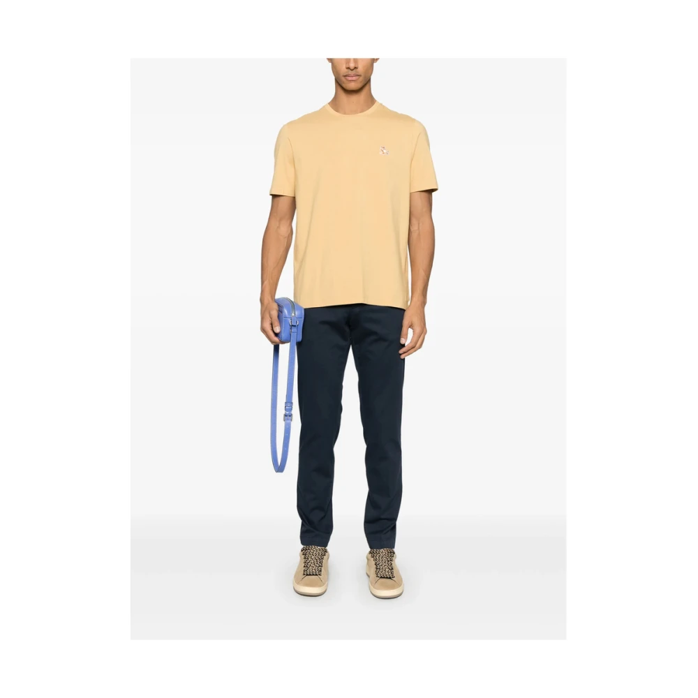 Maison Kitsuné Mosterdgele Crew Neck T-shirt Yellow Heren