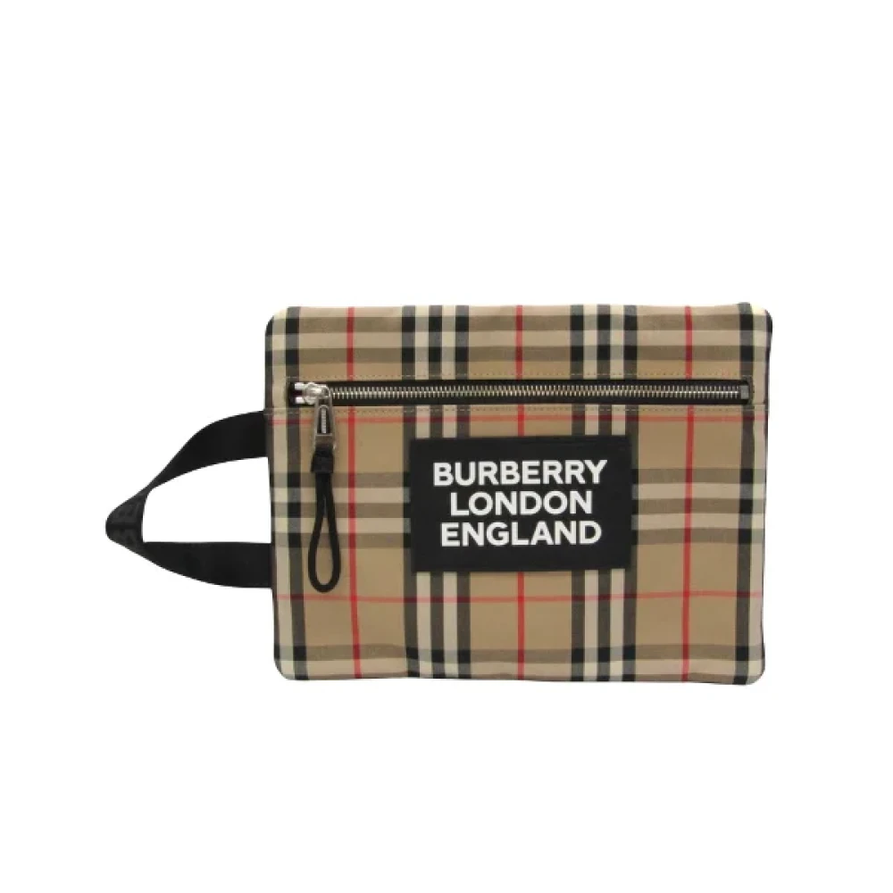 Burberry Vintage Pre-owned Cotton clutches Beige Unisex