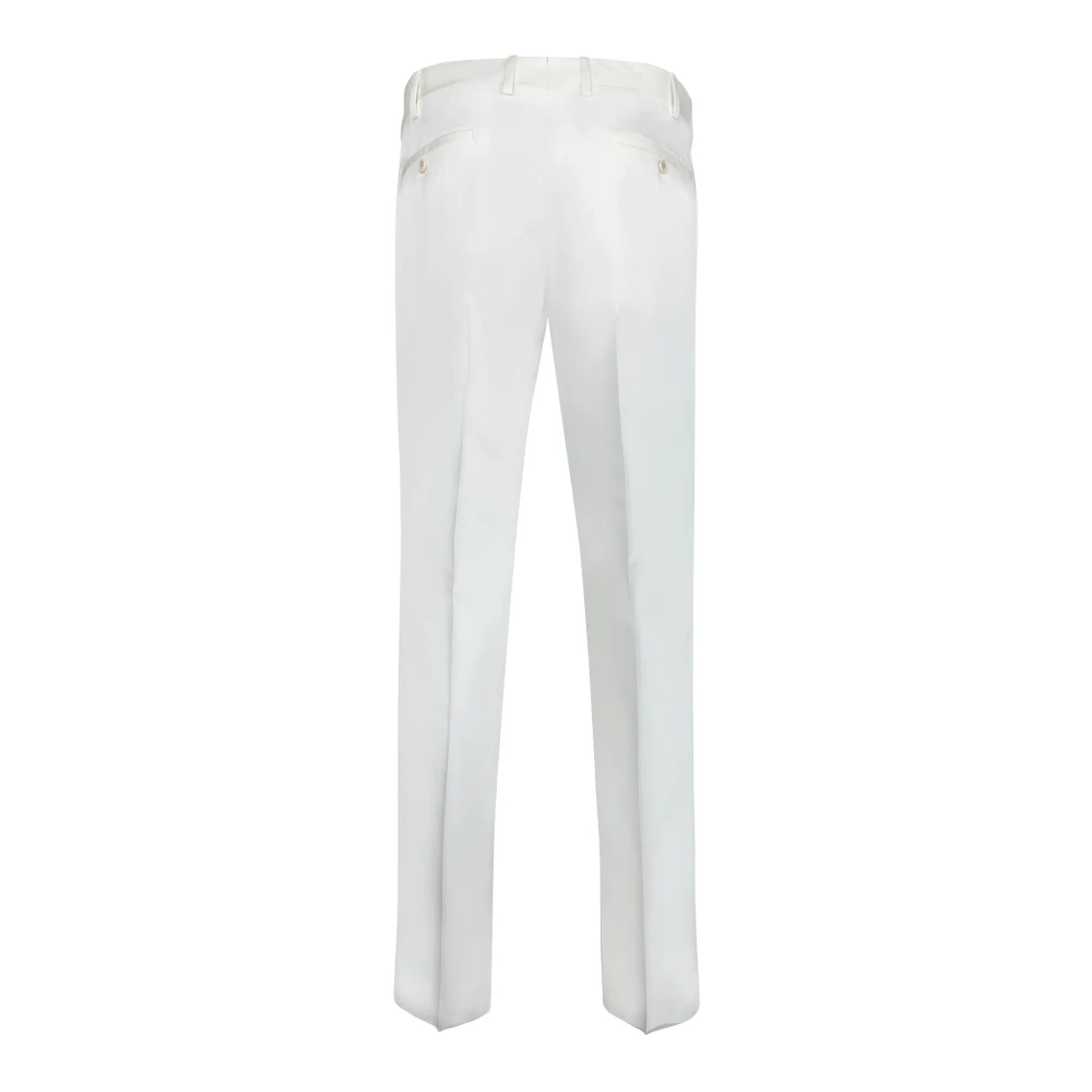 Lardini Witte Broek Hoge Taille Strak Ontwerp White Heren