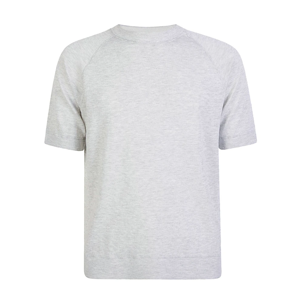 Eleventy Linnen Mouliné Ronde Hals Sweater Gray Heren