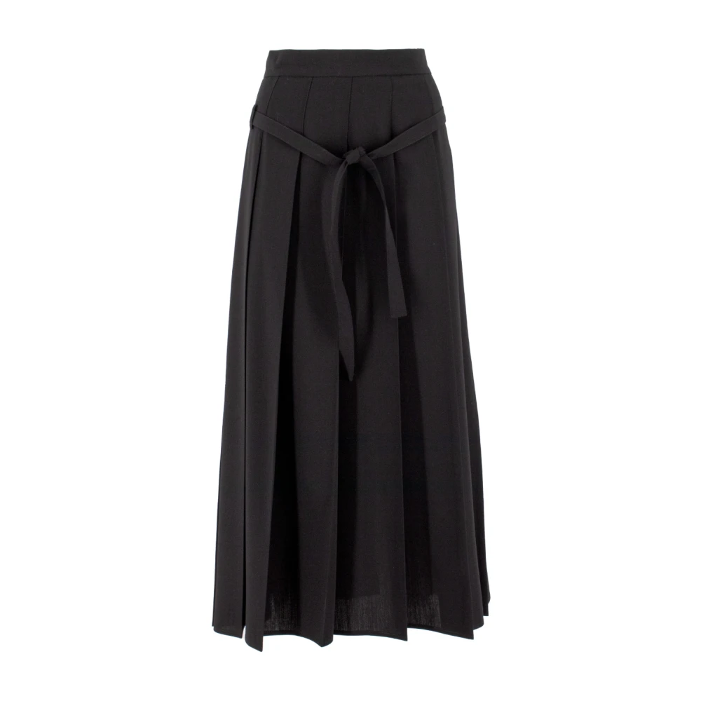 Fabiana Filippi Elegant High-Waisted Wool Midi Skirt Black Dames