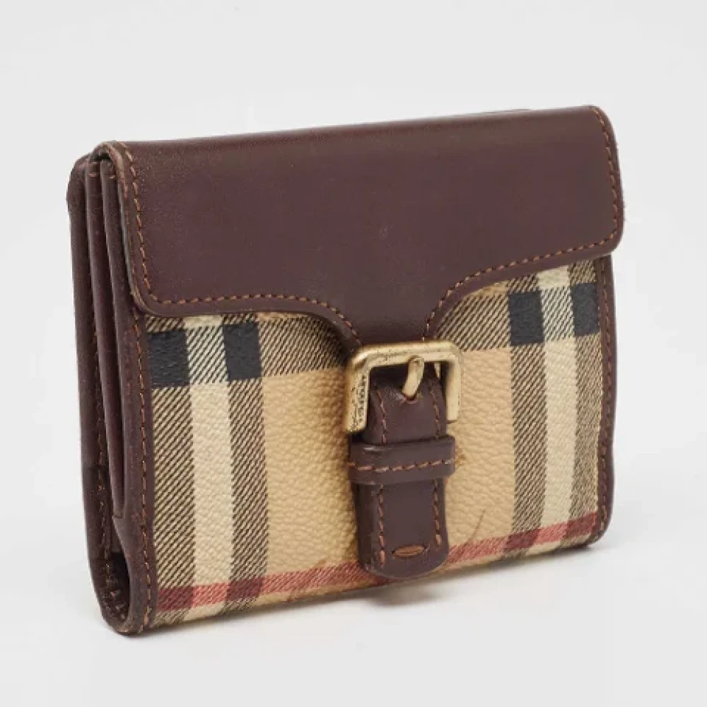 Burberry Vintage Pre-owned Coated canvas wallets Brown Dames