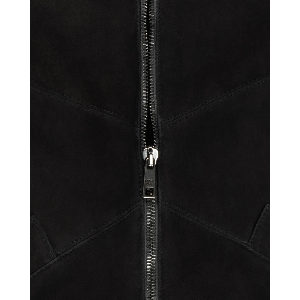 Giorgio Brato Shearling capuchonjas in donker houtskool Black Heren