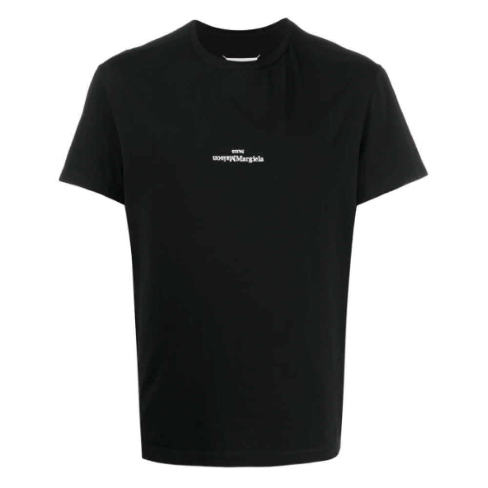 Maison Margiela Zwart Logo T-shirt Black Heren