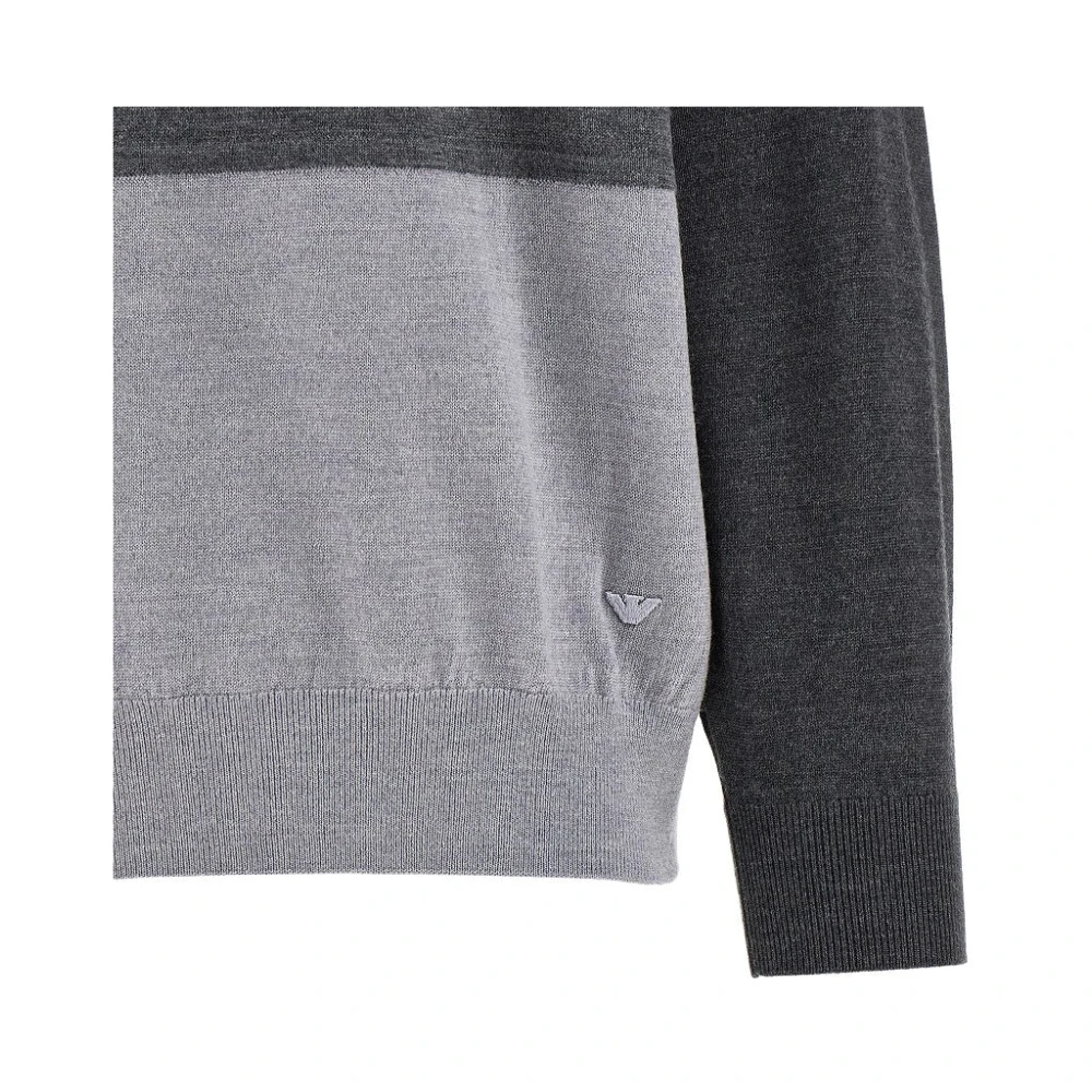 Emporio Armani Adelaar Motief Wollen Trui Gray Heren