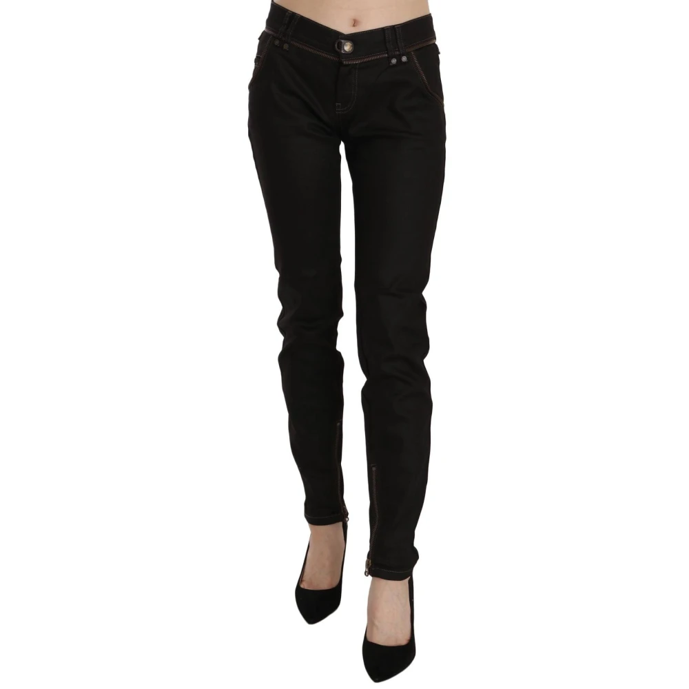 John Galliano Women's Black Cotton Mid Waist Skinny Denim Jeans - Slim Fit Jeans - Xs - Jeans