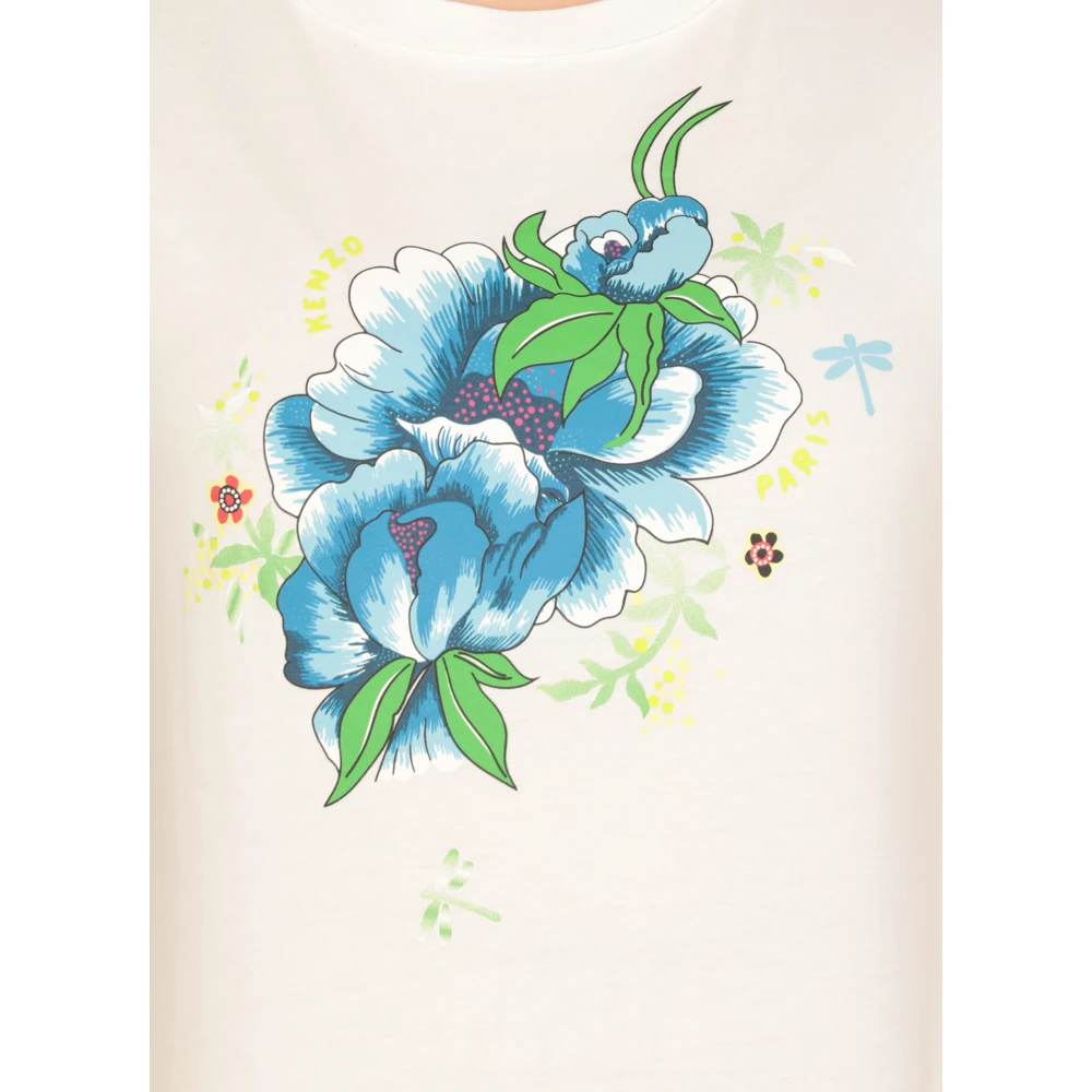 Kenzo Wit Katoenen T-shirt met Logoprint White Dames