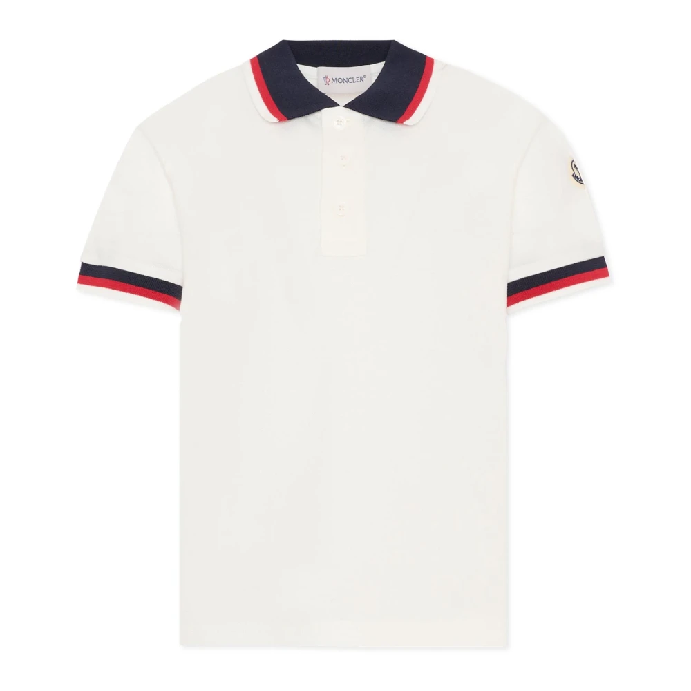 Moncler , Kids Short Sleeve T-Shirts, Unisex, Beige, 12 Y, Short-Sleeve Cotton Piqué Polo
